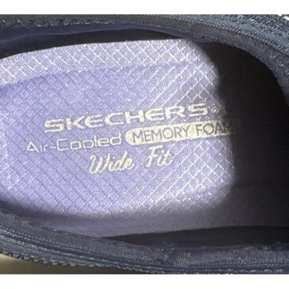 Skechers Casual Shoes Wm 8 Navy Bikers Lite Relive Air Cooled Memory Foam - Picture 10 of 12